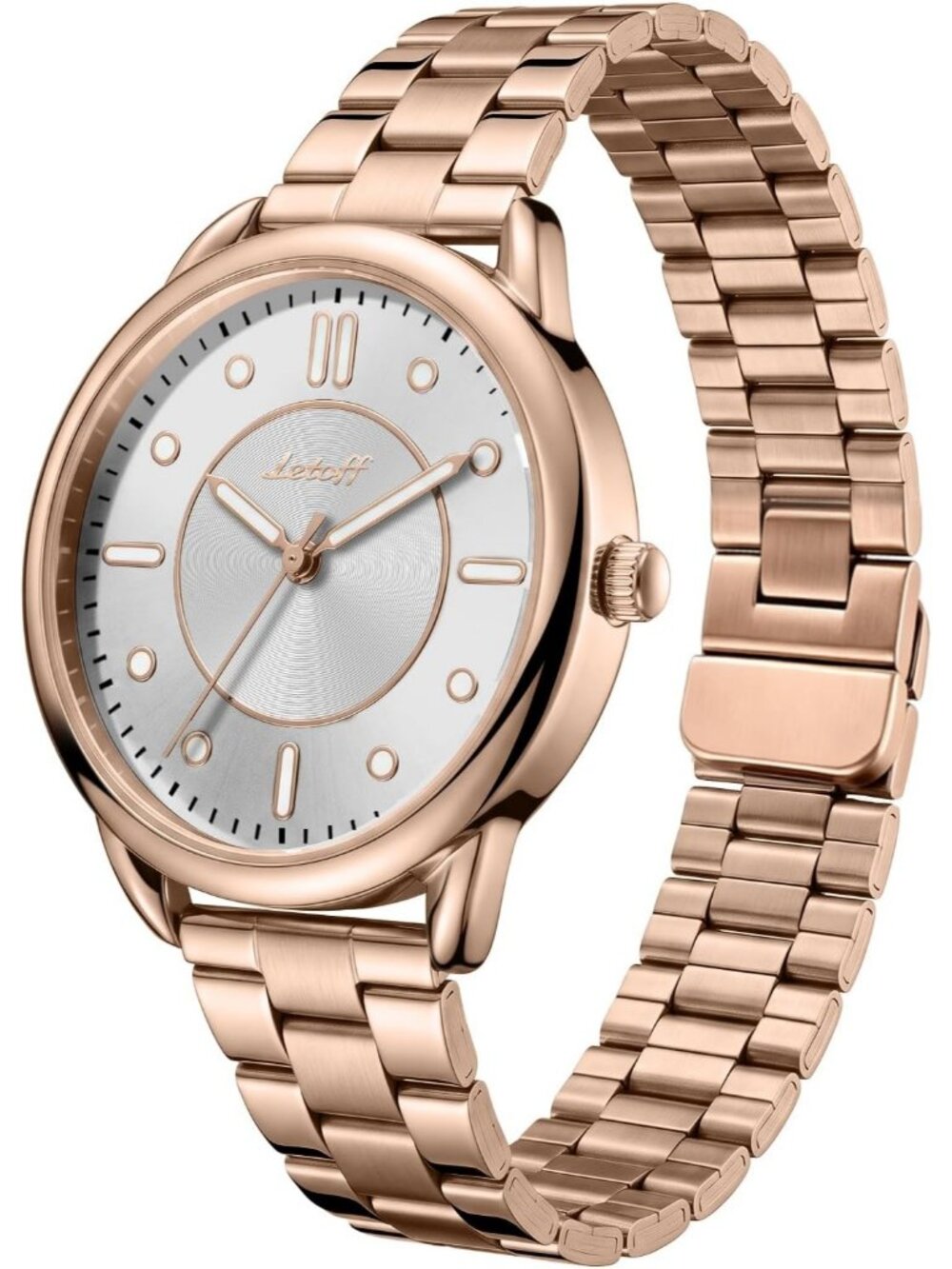 Women's White Stainless Steel Magnetic Adjustment Band Elegant Wrist Watches